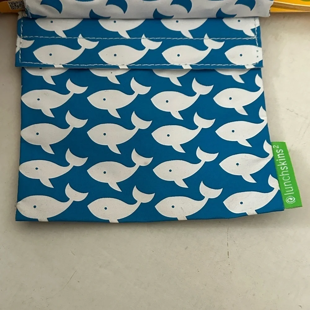 Blue Whale Reusable Snack Bags set of 2
